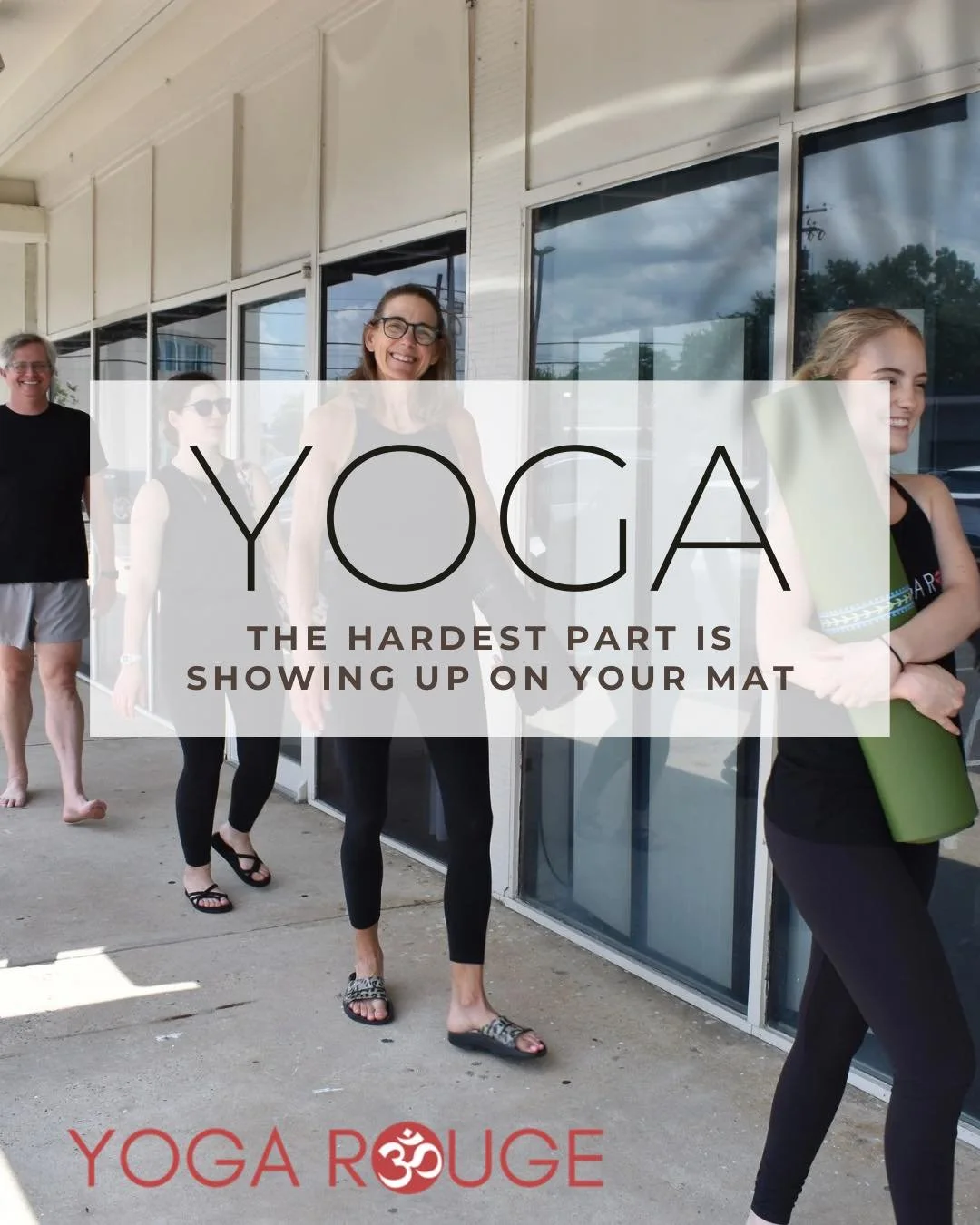 Class begins and your instructor says &ldquo;Inhale. Exhale. Congrats. The hardest part is over. You showed up on your mat.&rdquo;
 
Showing up for yourself or a class is the hardest part. This mindset applies to most  things in life.

&ldquo;Worryin