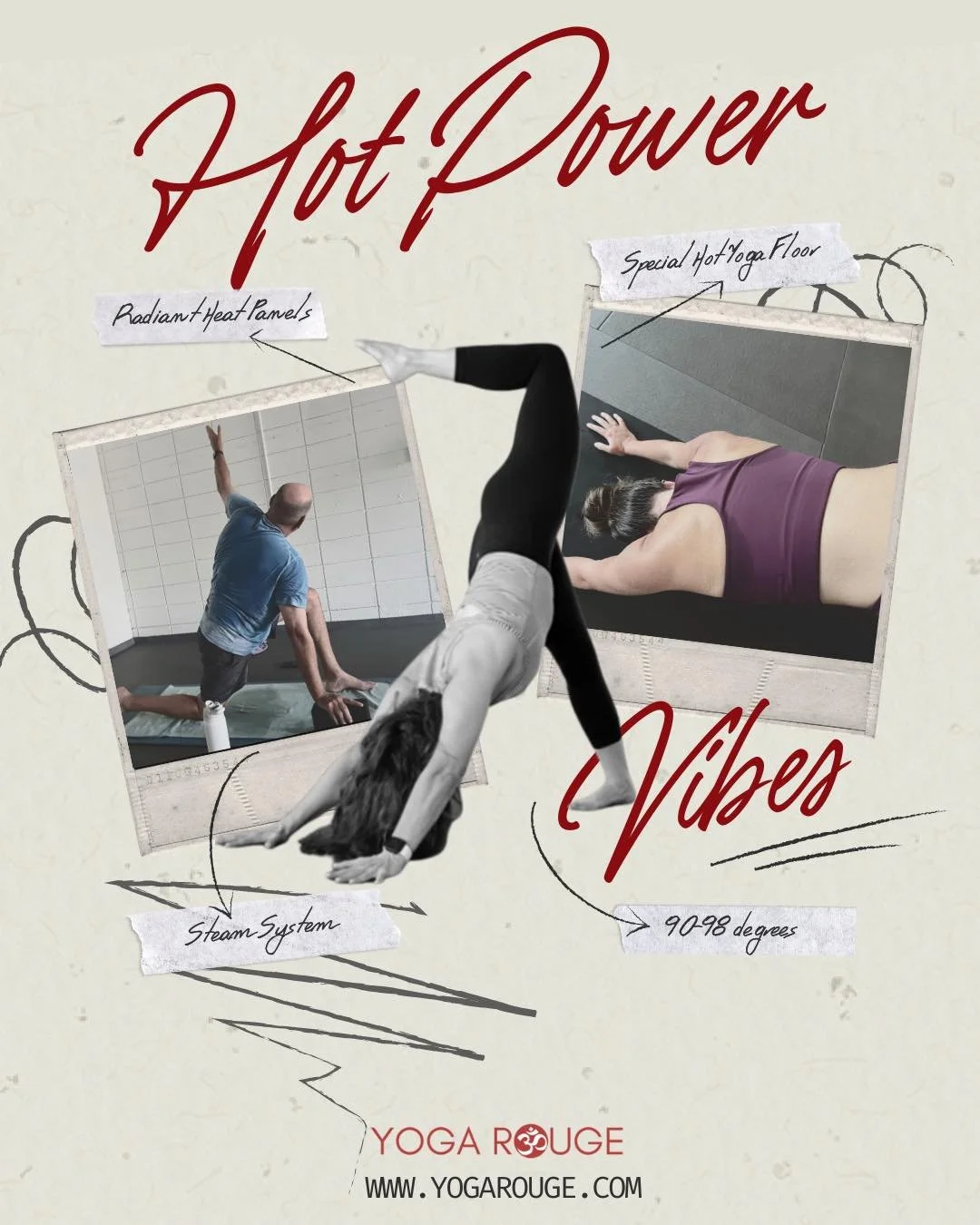 Cold temperatures outside. Don&rsquo;t worry we keep the studio warm!

Our hot power classes are 90-98 degrees. We use state of the art radiant heat panels, which not only feel great on your skin, but also increase flexibility and circulation, provid