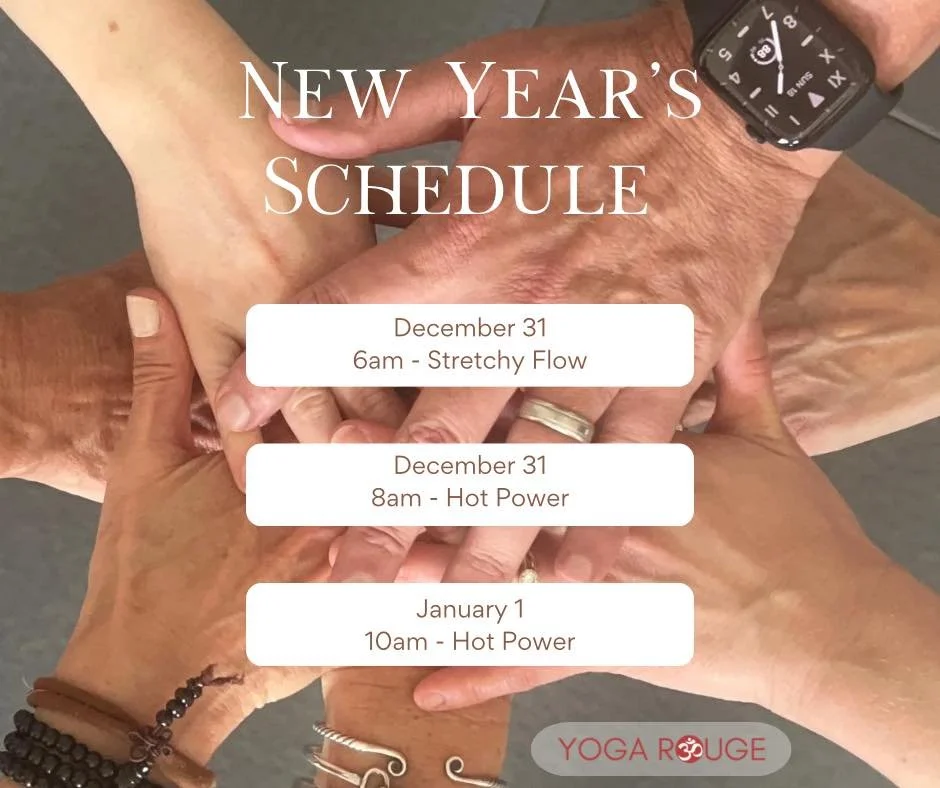 It&rsquo;s New Year&rsquo;s week and we have an altered schedule for Wednesday and Thursday 🎉🥳

&bull;
&bull;
&bull;
#yoga #yogarouge #newyear #schedulechanges
