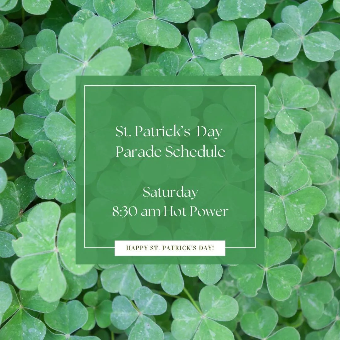 One class and a time change on Saturday due to the St. Patrick&rsquo;s Day ☘️ Parade. Come flow before you hit the parade route and parties 🍀