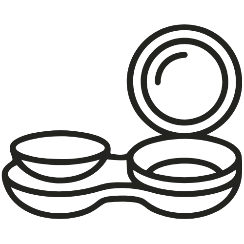 Stacked compact powder makeup cases and containers.