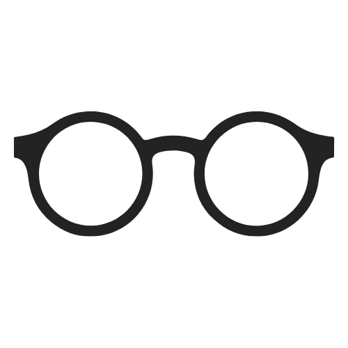 A pair of black round glasses.