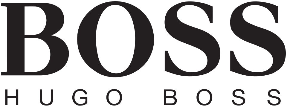 Hugo Boss logo with the text 'BOSS' in large font and 'HUGO BOSS' in smaller font underneath