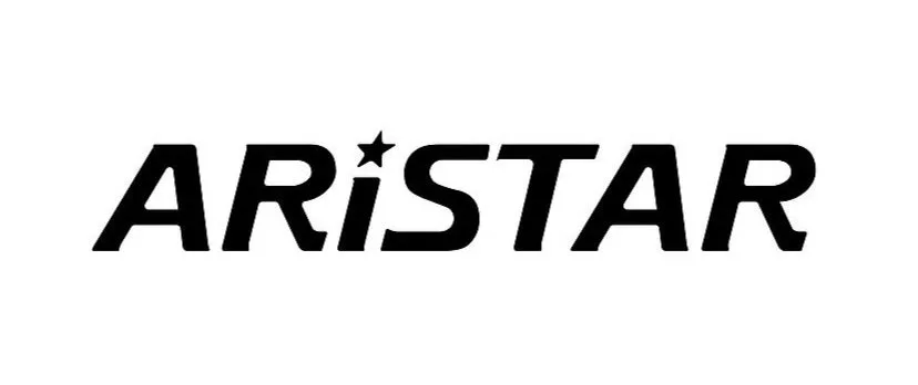 Black text spelling "ARISTAR" with a small star above the letter "I" against a white background.