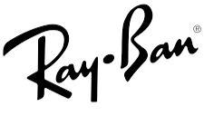 Ray-Ban logo in black cursive font.