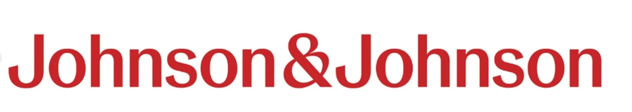 Johnson & Johnson company logo in red text on a white background.
