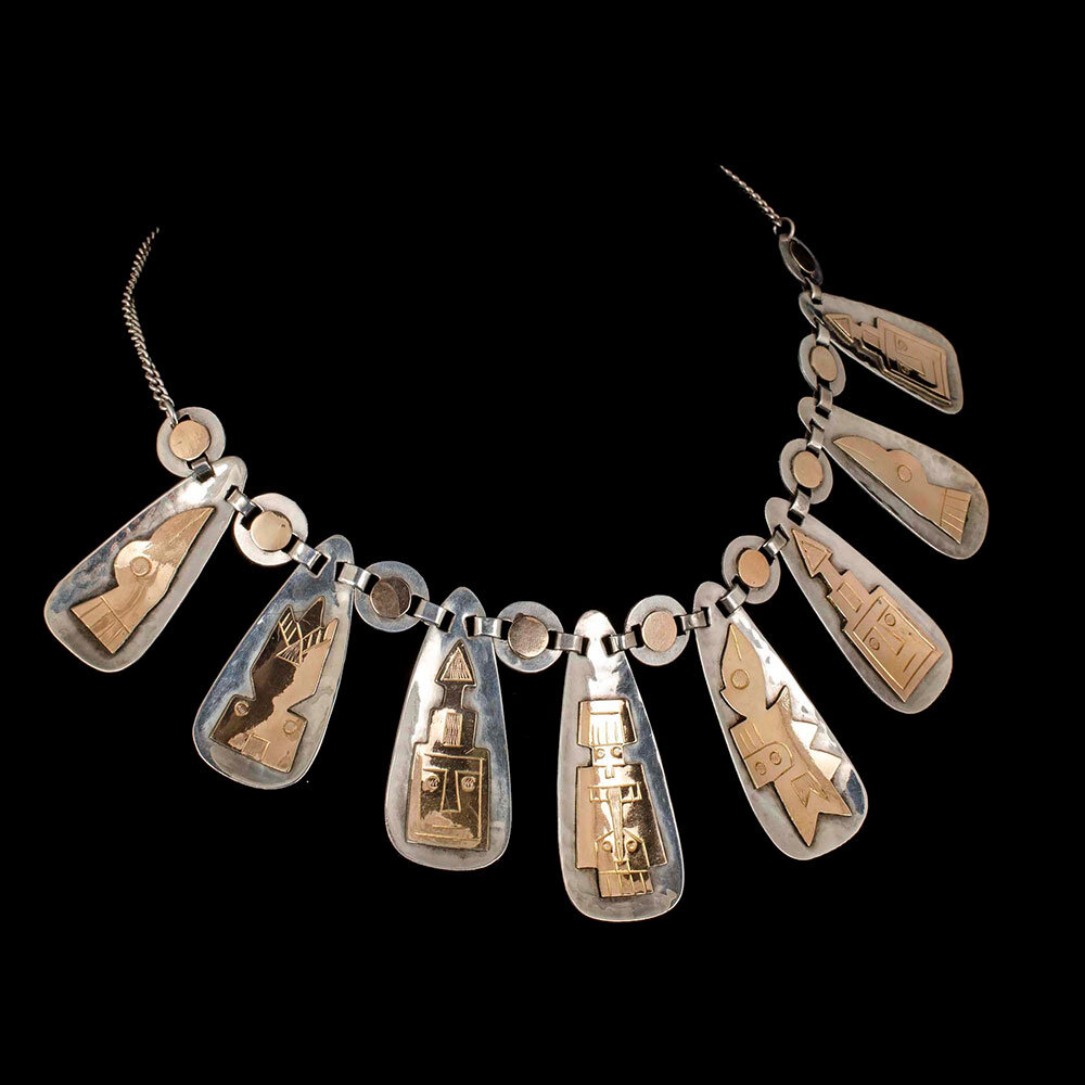 Industria Peruana Peruvian silver 18k Necklace 