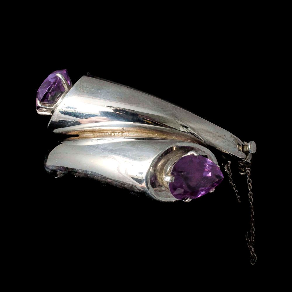 Enrique Ledesma Mexican silver and sapphire Bracelet Taxco modernist