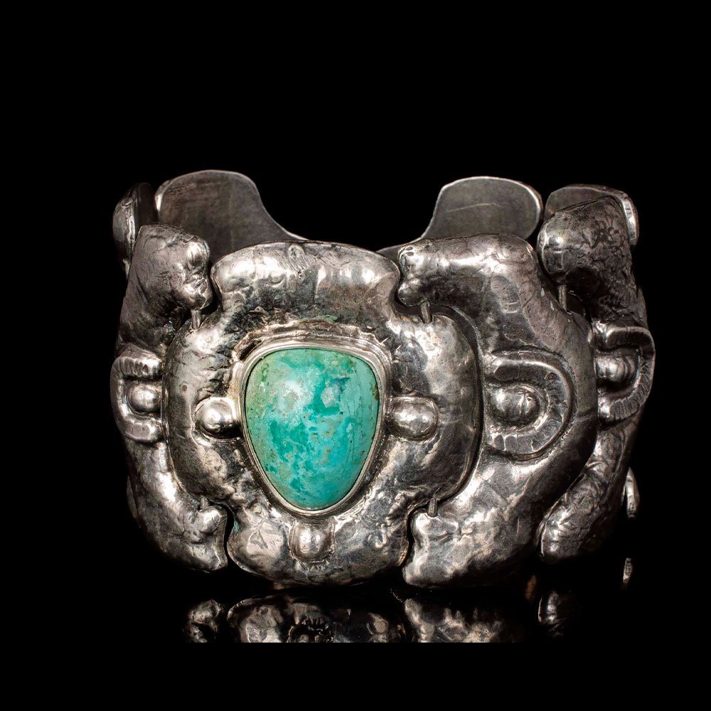 Matilde Poulat Matl Mexican silver and turquoise Bracelet 