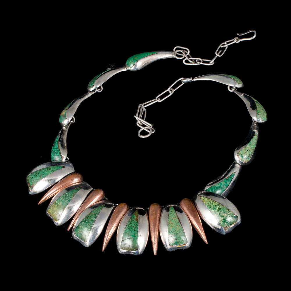 Enrique Ledesma Mexican silver copper and stone Necklace