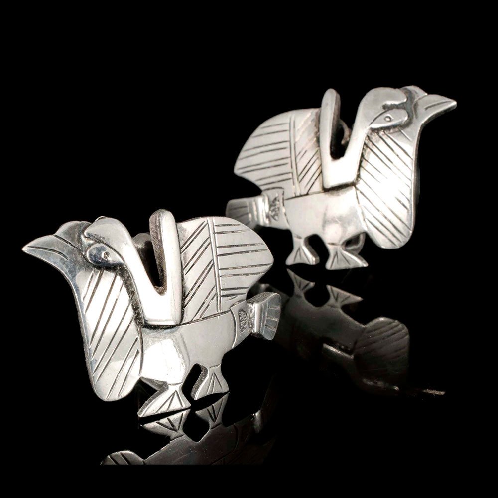 Graziella Laffi Peruvian silver bird Earrings 
