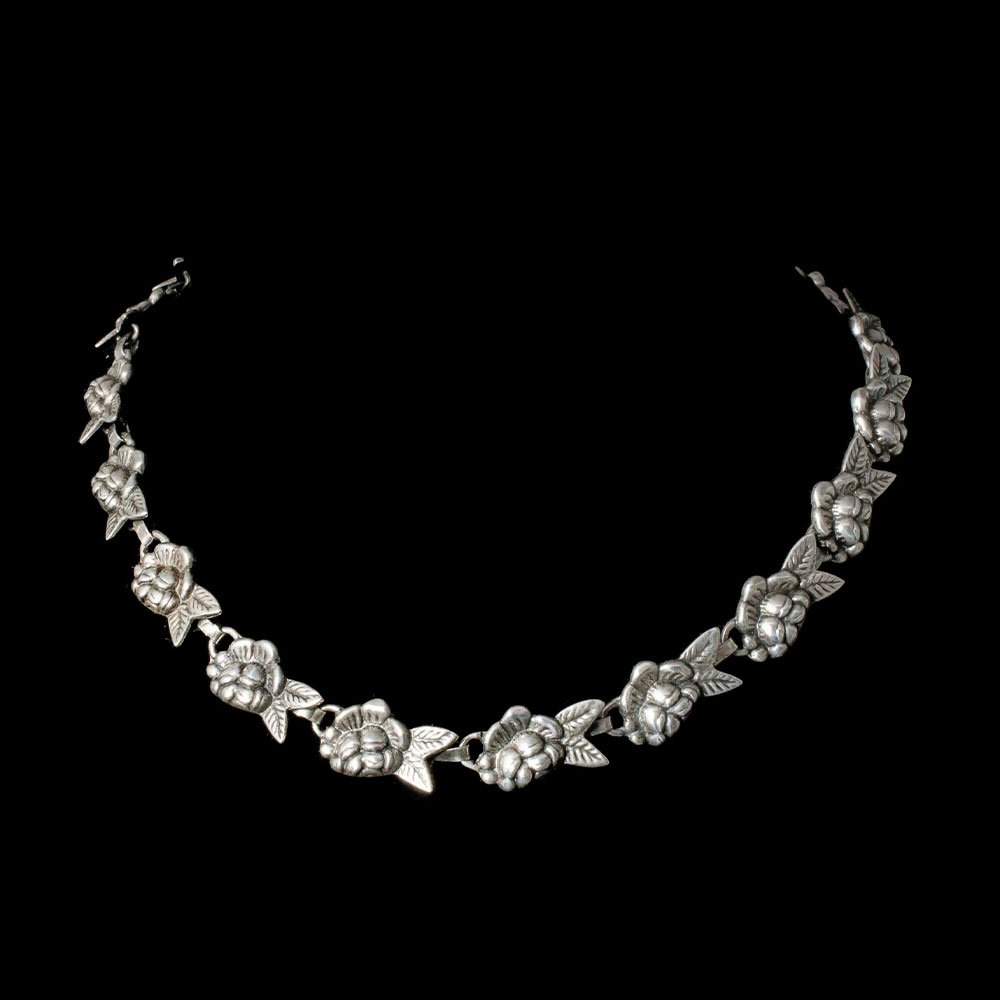 Bernice Goodspeed Mexican silver floral Necklace
