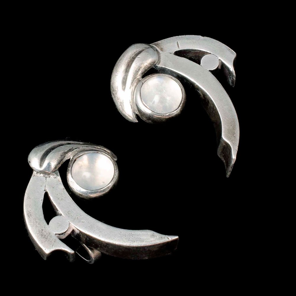 Antonio Pineda Mexican 970 silver moonstone Earrings