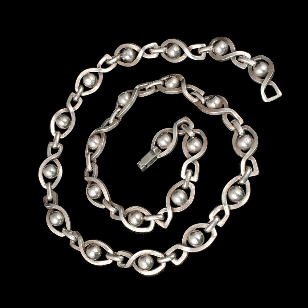 Reveri Castillo (attr) modernist Mexican silver Necklace
