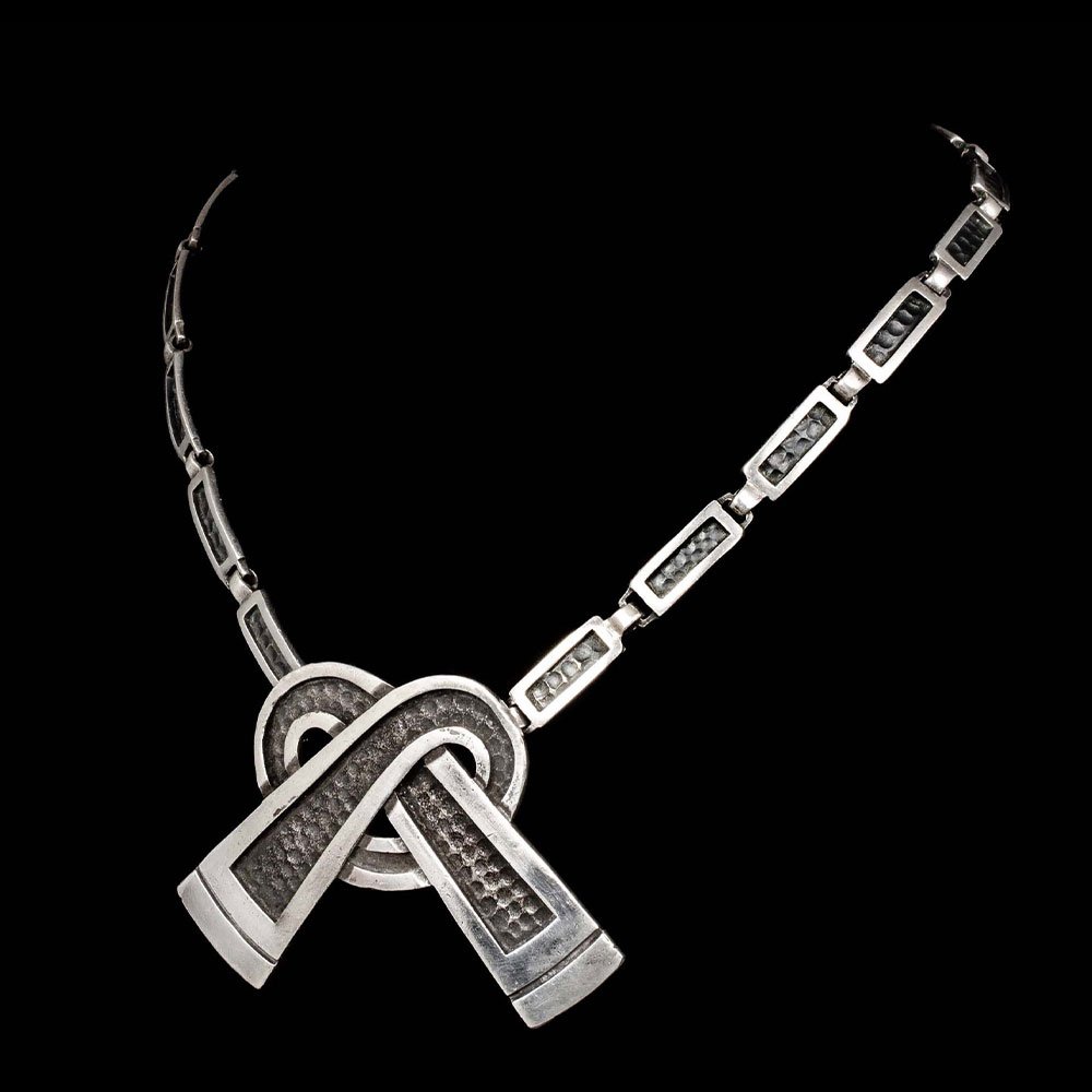 Margot de Taxco Mexican silver bow Pin /  Pendant Necklace