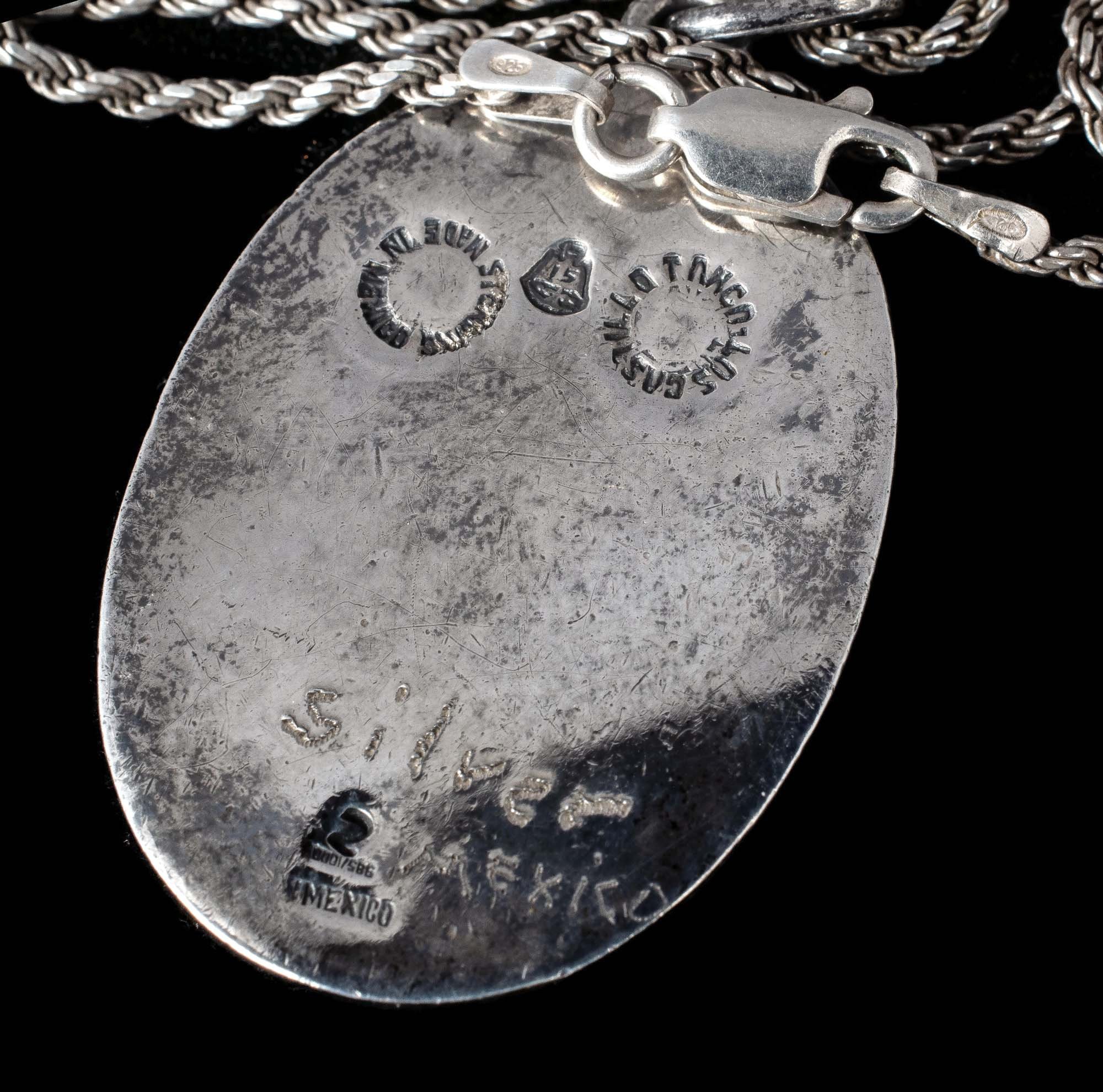 Lot - A Mexican silver collar necklace
