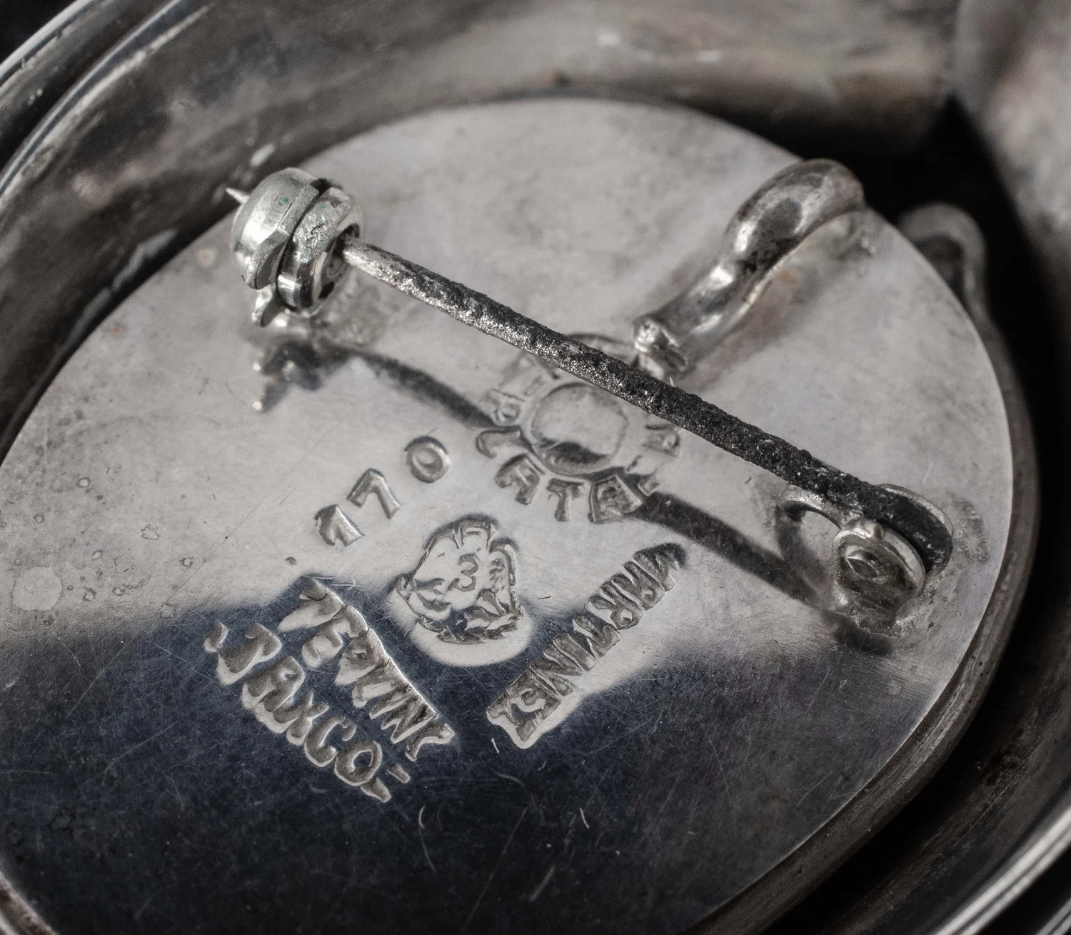 Martinez Piedra y Plata Mexican silver and jasper Pin Pendant