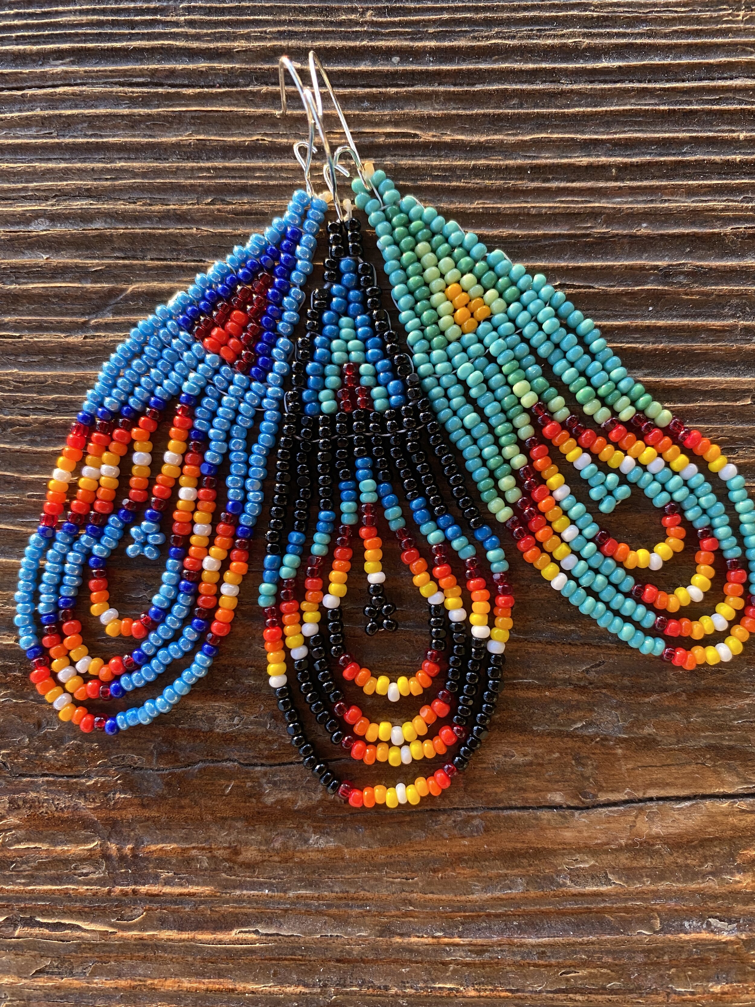 Jewelry :: Earrings :: Native American Style Beaded Navajo Rug Earrings  made by Kilikina, Petite Navajo Rug Earrings