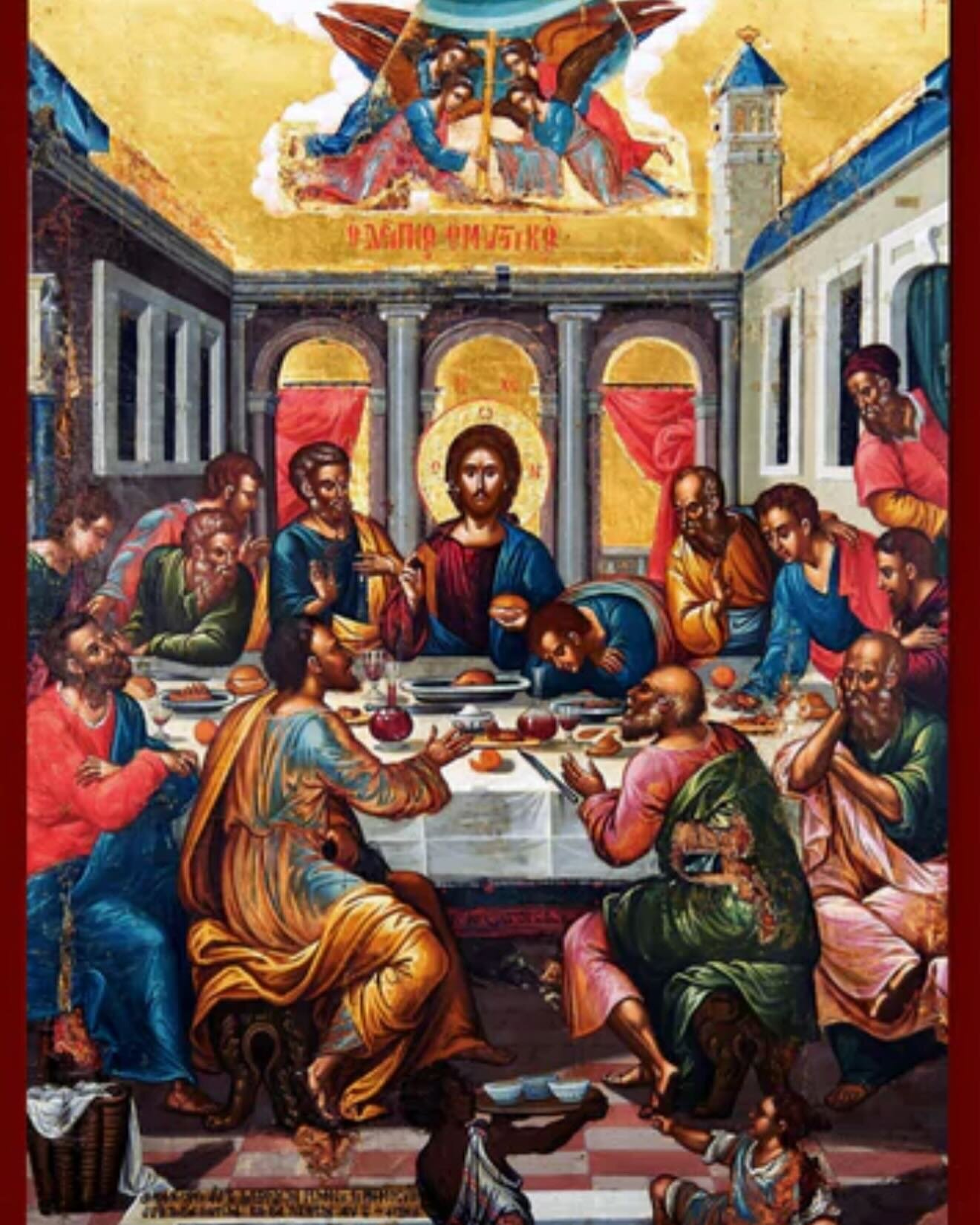 &bull;Maundy Thursday&bull;
The day before Jesus would be crucified, he gathers with his disciples for an important meal in the upper room. During their fellowship he washes their feet, institutes the Lord&rsquo;s Supper, and gives them a holy mandat