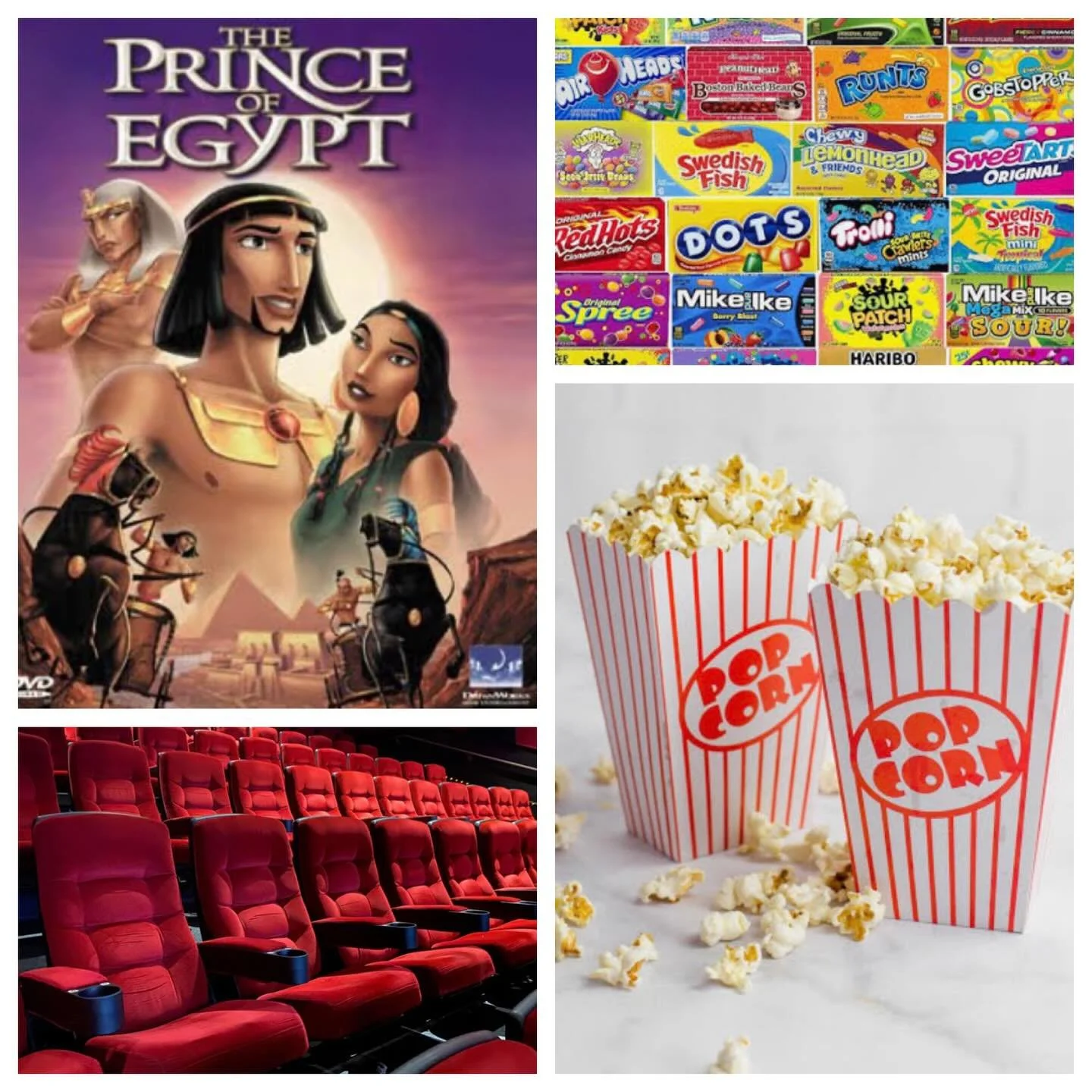 Tomorrow is our last Sunday meeting at the AMC Theater before our big move! We have decided to celebrate by watching Prince of Egypt together and enjoying some fresh popcorn and candy! Join us for a fun time together for the whole family! See ya at 9