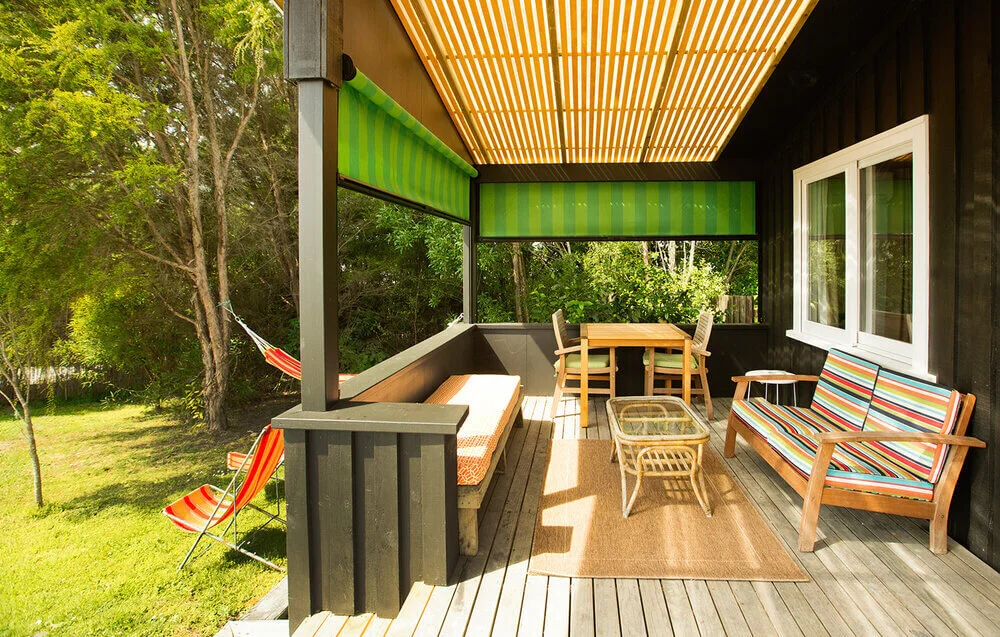 Covered verandah area and outdoor furniture