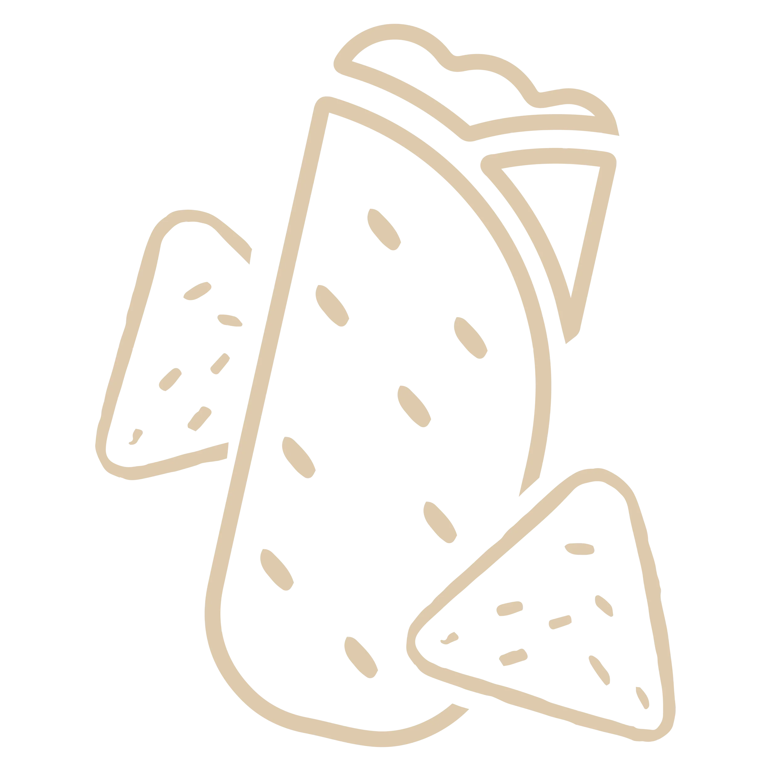 Outline drawing of a paper bag with a loaf of bread and a bunch of bananas inside.