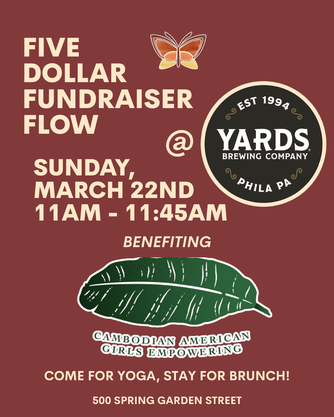Five Dollar Fundraiser at Yards Brewing Benefiting Cambodian American Girls Empowering