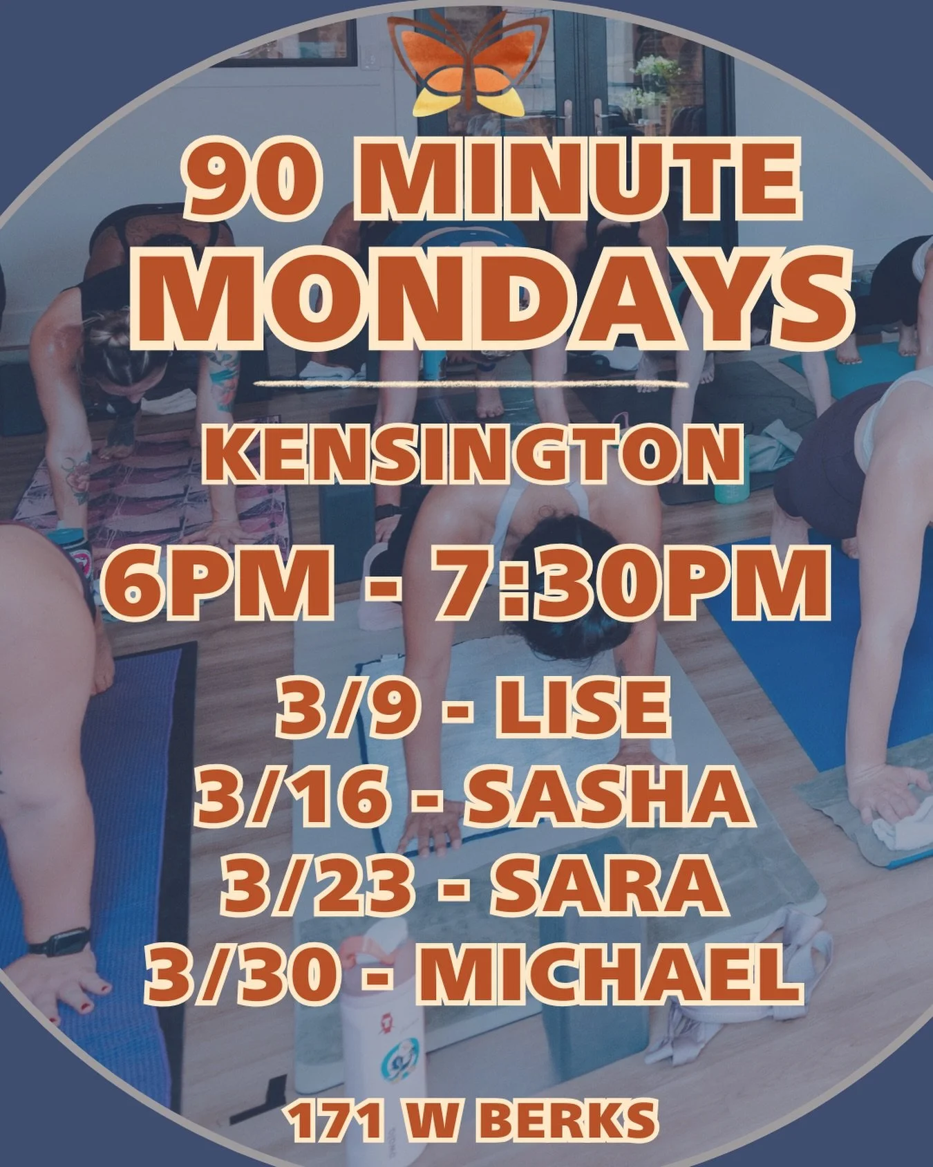 🦋Mondays in Kensington🦋

We&rsquo;re switching it up!

Our Monday 6pm 90-minute class is on a rotating schedule, featuring incredible guest teachers alongside your Monarch favorites. Each week bringing a different energy to start your week strong ?