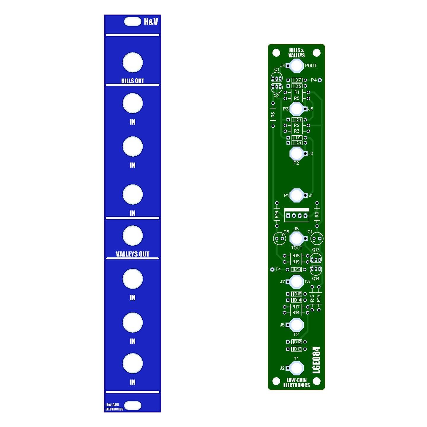 Finished up the Hills &amp; Valleys panel and pcb this evening&hellip; Needed the pcb for a custom full panel for a customer.  So I figured why not finish off a panel for it too&hellip;
Fantastic beginner DIY build.  Kits to follow! 

#lowgainelectro