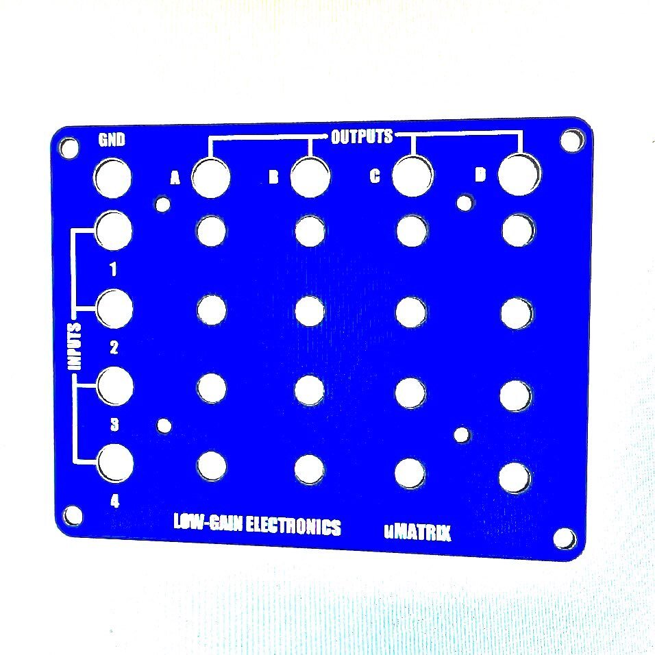 Working on a new UTL box for the new year! The UTL-M uMatrix is a 4x4 passive matrix mixer in a smaller package offering 1/8&rdquo; jacks or banana jacks. The larger passive 4x4 matrix will still be available for those who want a larger package with 