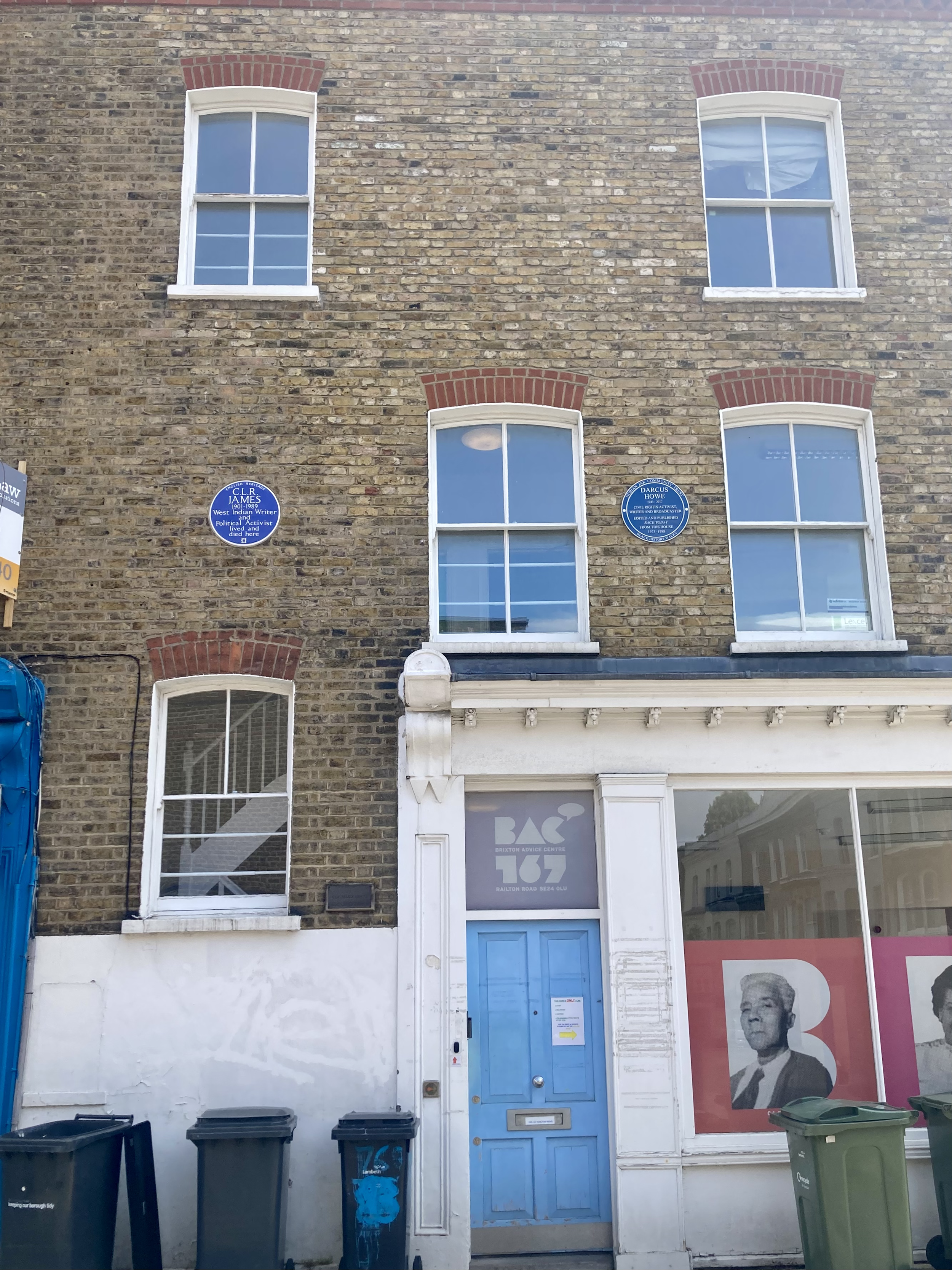 C.L.R James & Darcus Howe's Blue Plaques on the former headquarters of the 'Race Today' collective and magazine