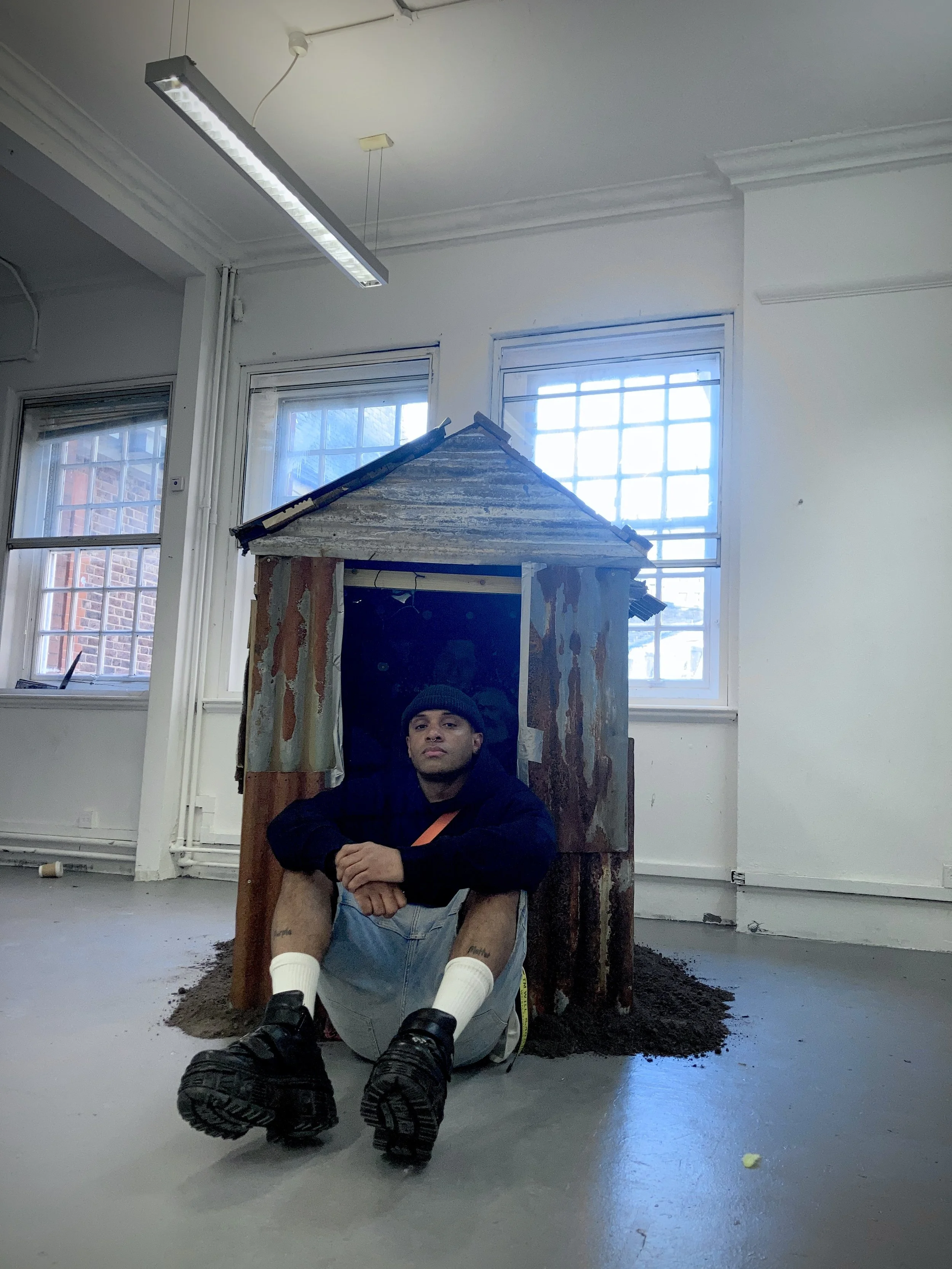 Imprisonment- Wood, sheet metal and found objects. 2025