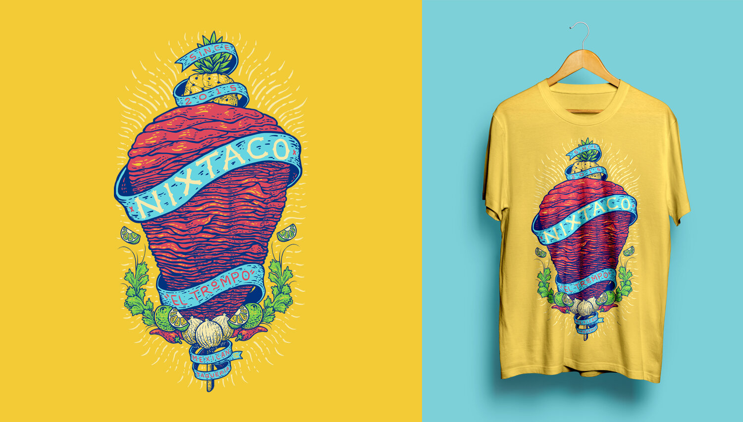 Nixtaco "El Trompo" t-shirt design