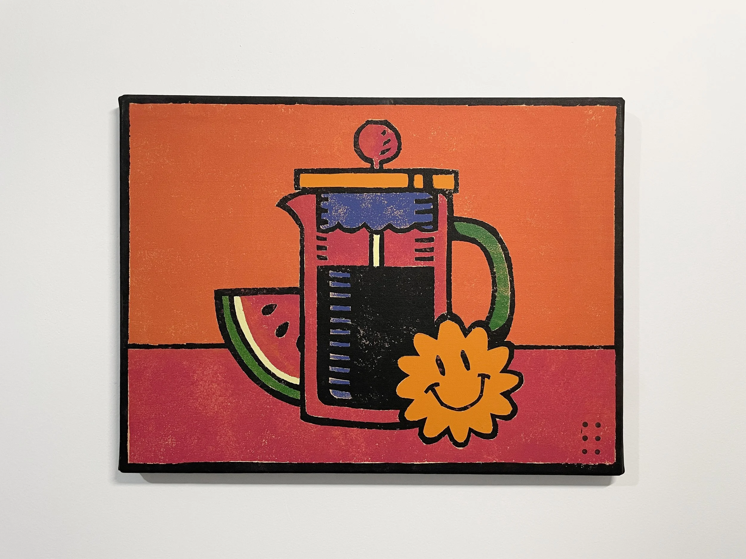"Café Sandía" - Acrylic on canvas, 30x40cm, 2026.