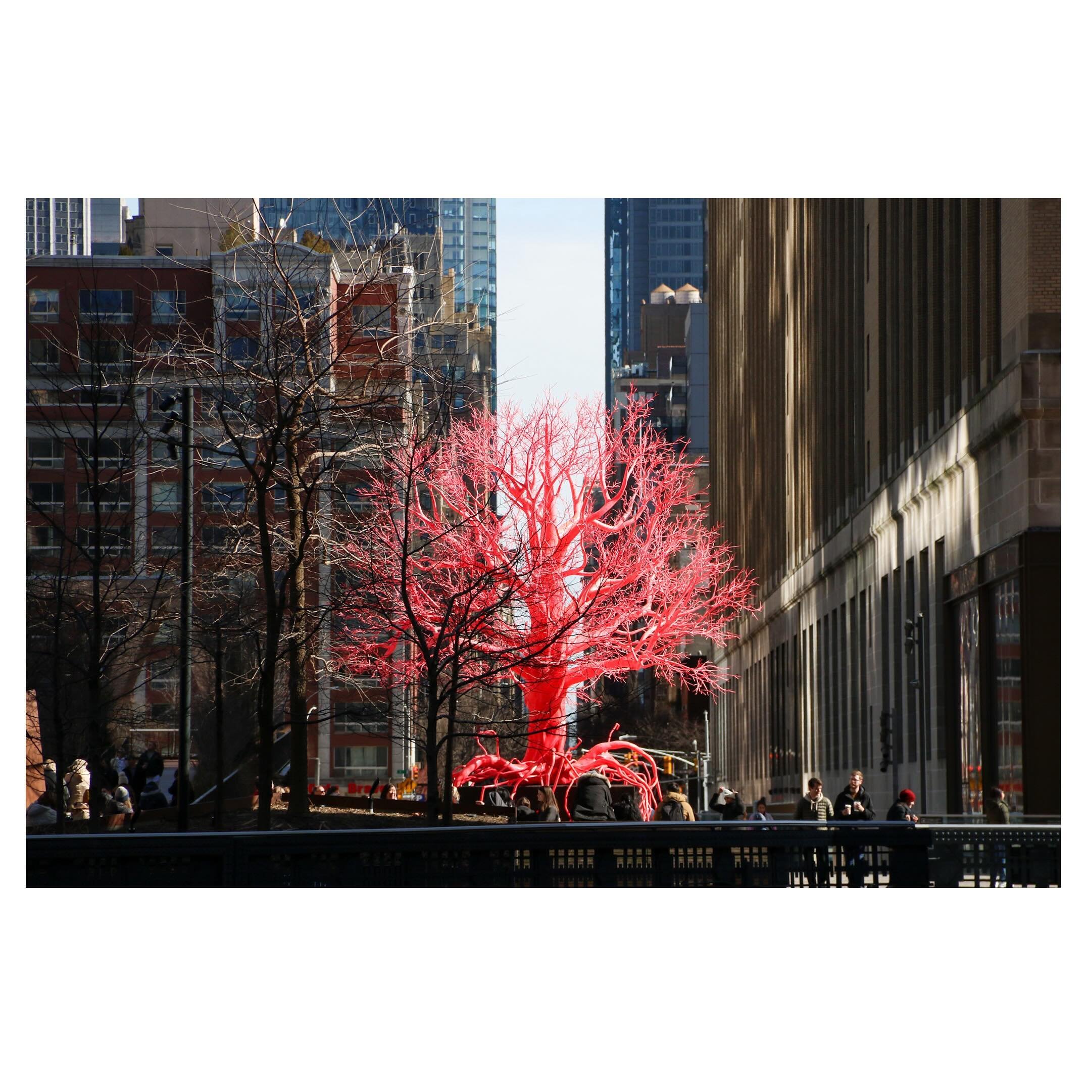 Pamela Rosenkranz&rsquo;s &ldquo;Old Tree&rdquo; (2023) as seen from The High Line.