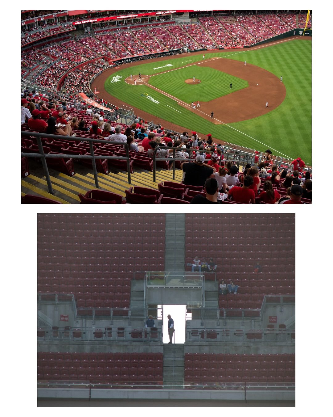Two nights at GABP (nearly) twenty years apart. Top photos: June 17, 2025. Bottom photos: May 1, 2006 (when I was seventeen and had just recently started shooting with no sense of post-processing or editing. These images are exactly how they were mad