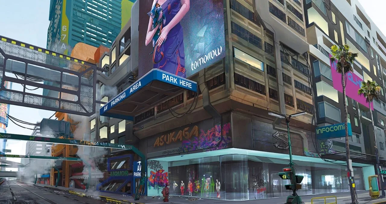 Graffiti lines the walls of abandoned Vista Del Rey shops