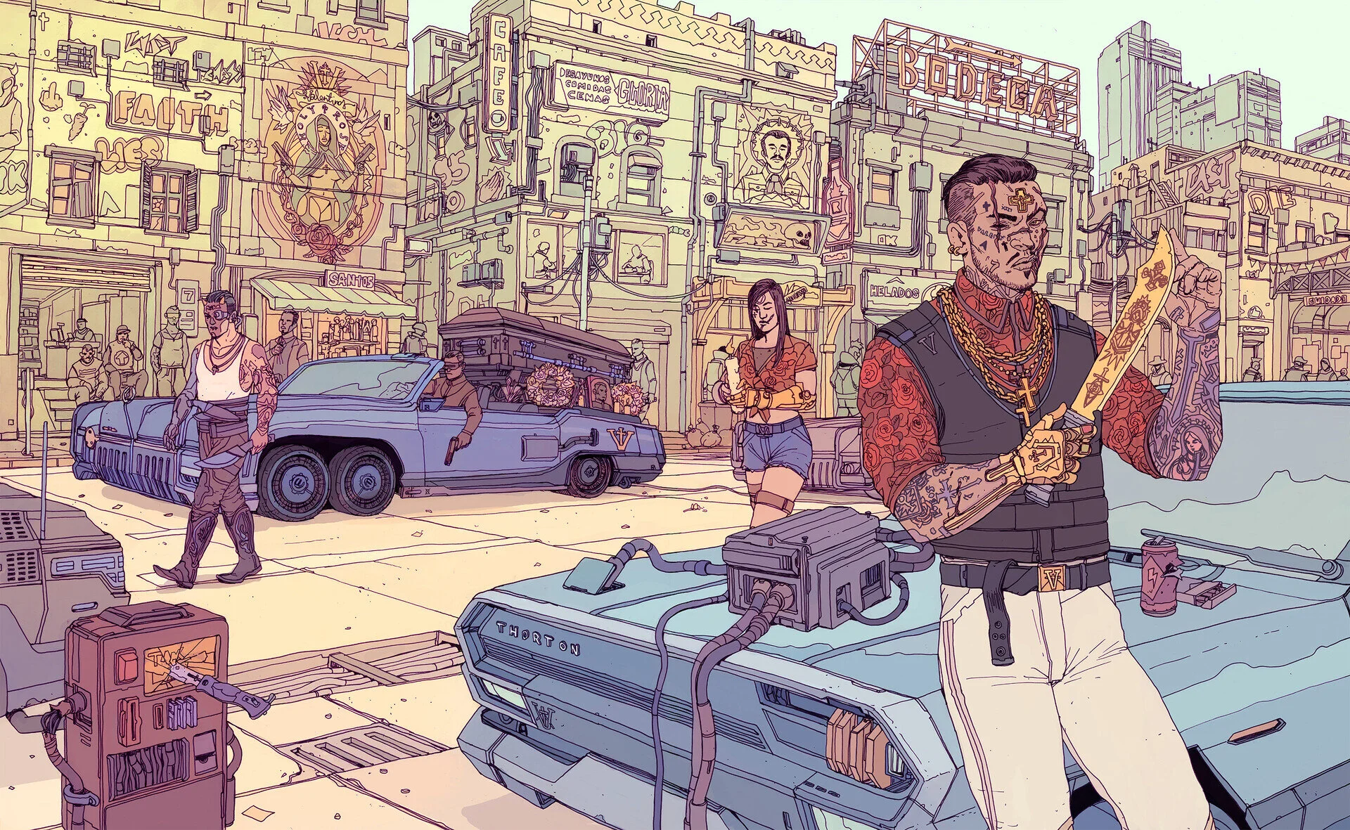 Valentinos in Heywood - steelbook art by Deathburger