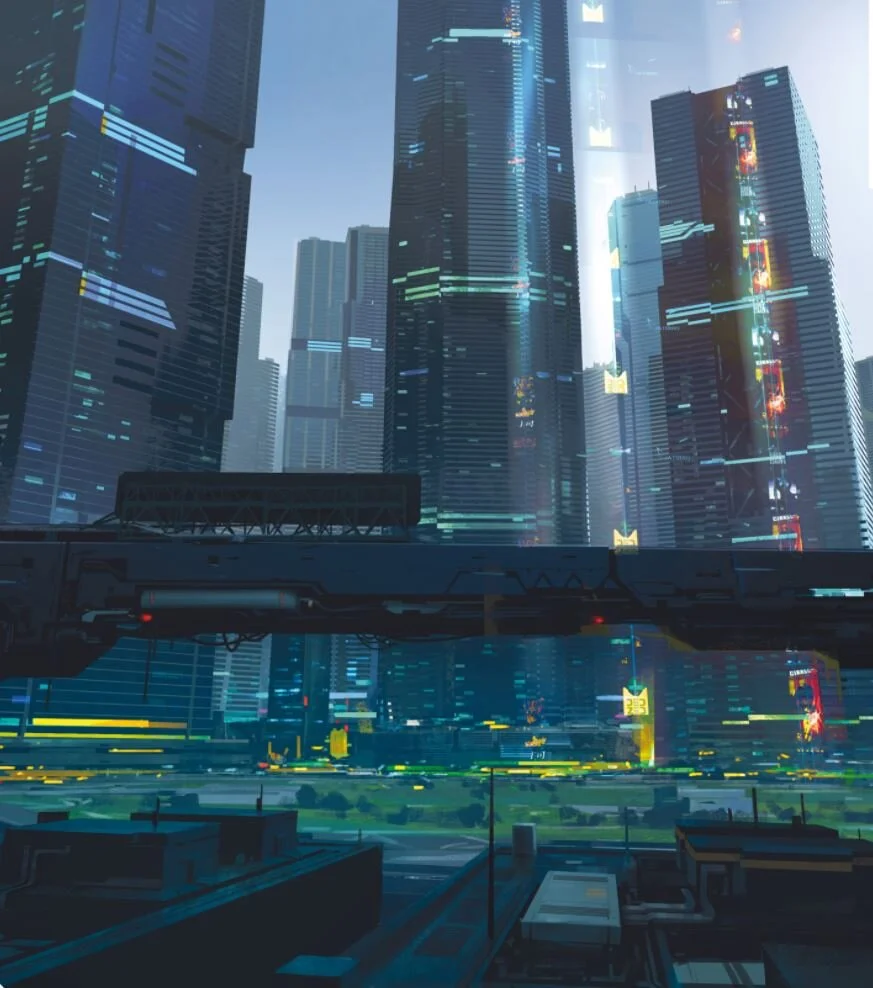 The state of Corpo Plaza in Night City in Cyberpunk 2077