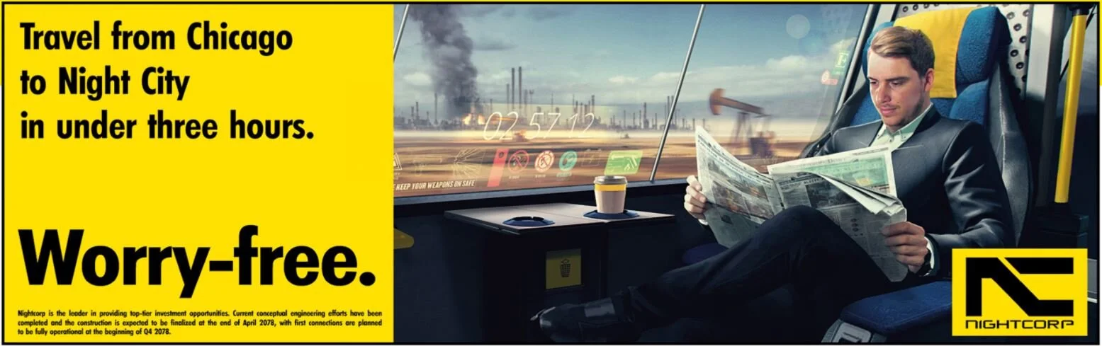 Advertisement for a NightCorp travel service