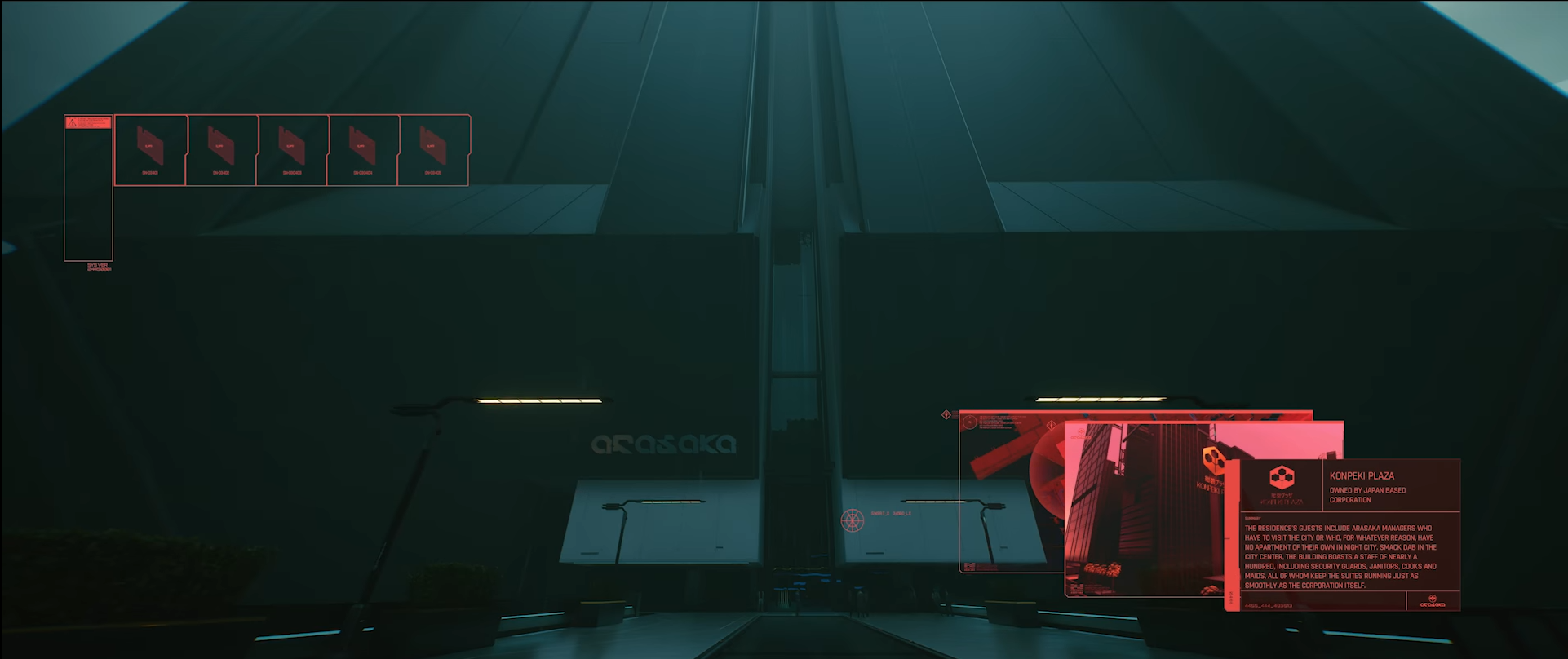 Konpeki Plaza, an Arasaka HQ in Night City in Cyberpunk 2077