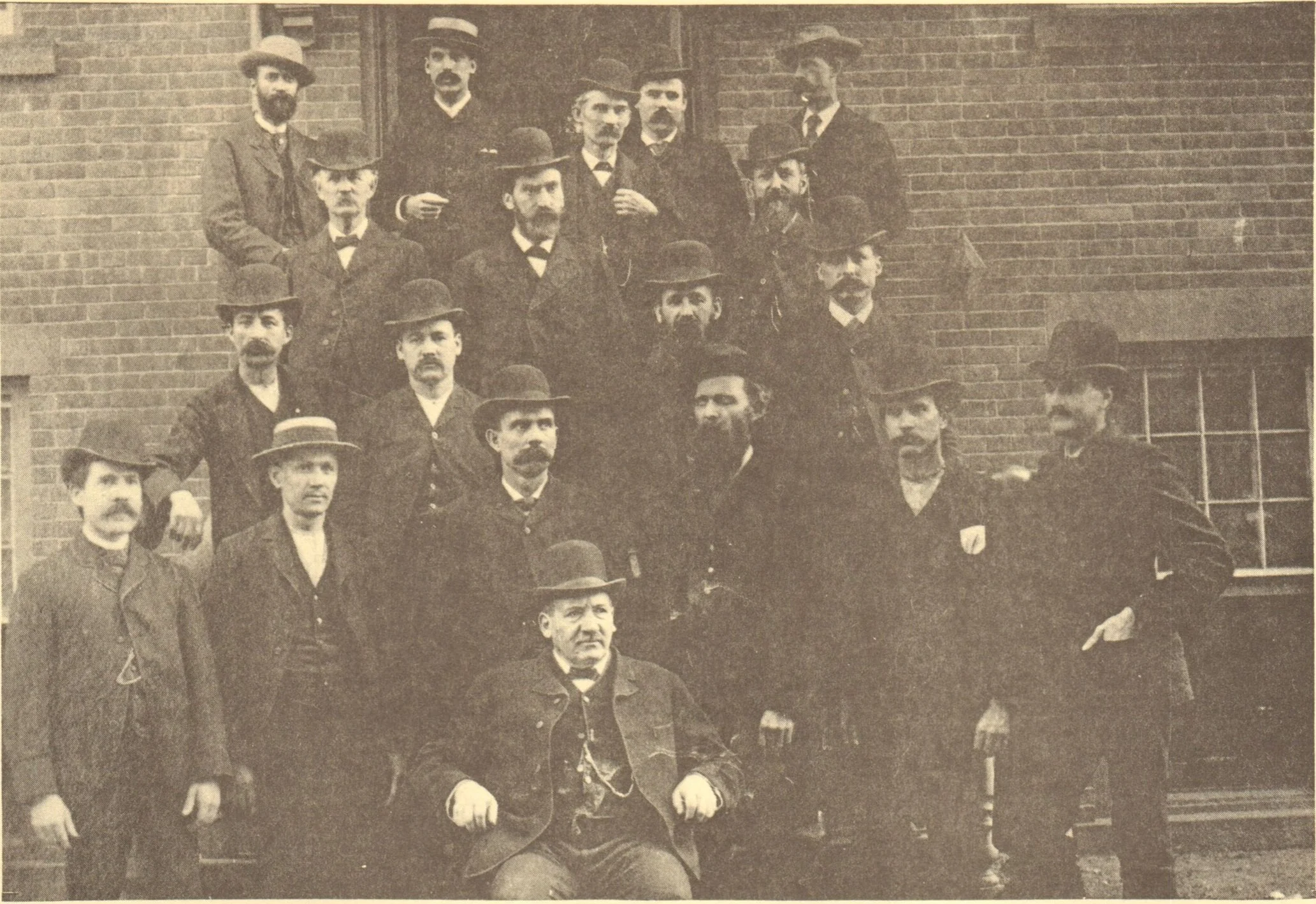 P.&amp;F. Corbin foremen, c. 1890. Image reproduced in a 1990 New �鶹��Ƶ centennial calendar. NBIM digital archive.