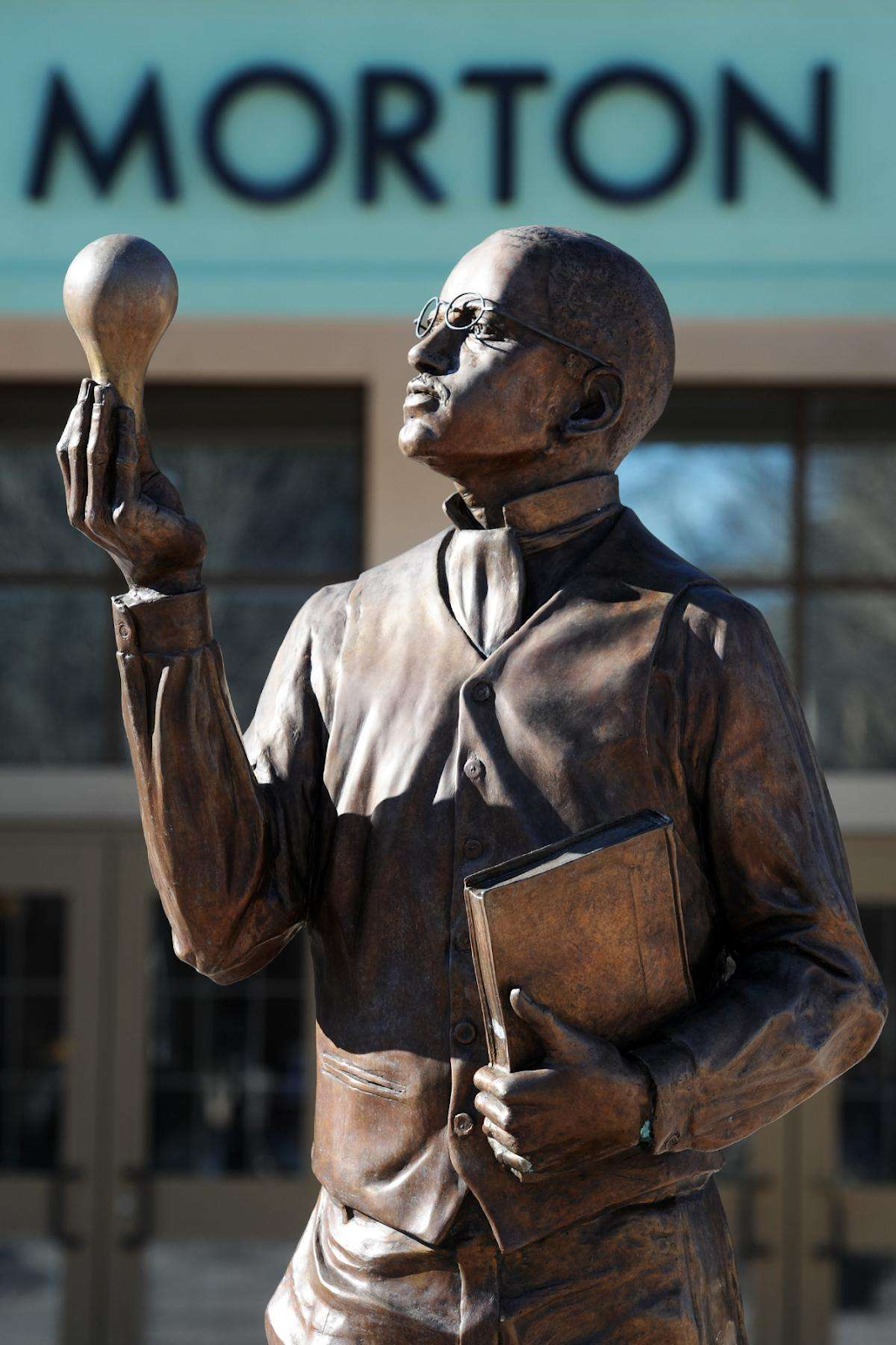 Lewis Latimer statue outside the Margaret E. Morton Government Center in Bridgeport, CT. 