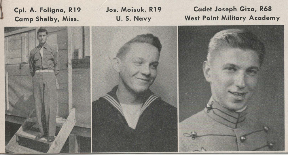 L-R: Cpl. A. Foligno, Jos. Moisuk, Cadet Joseph Giza