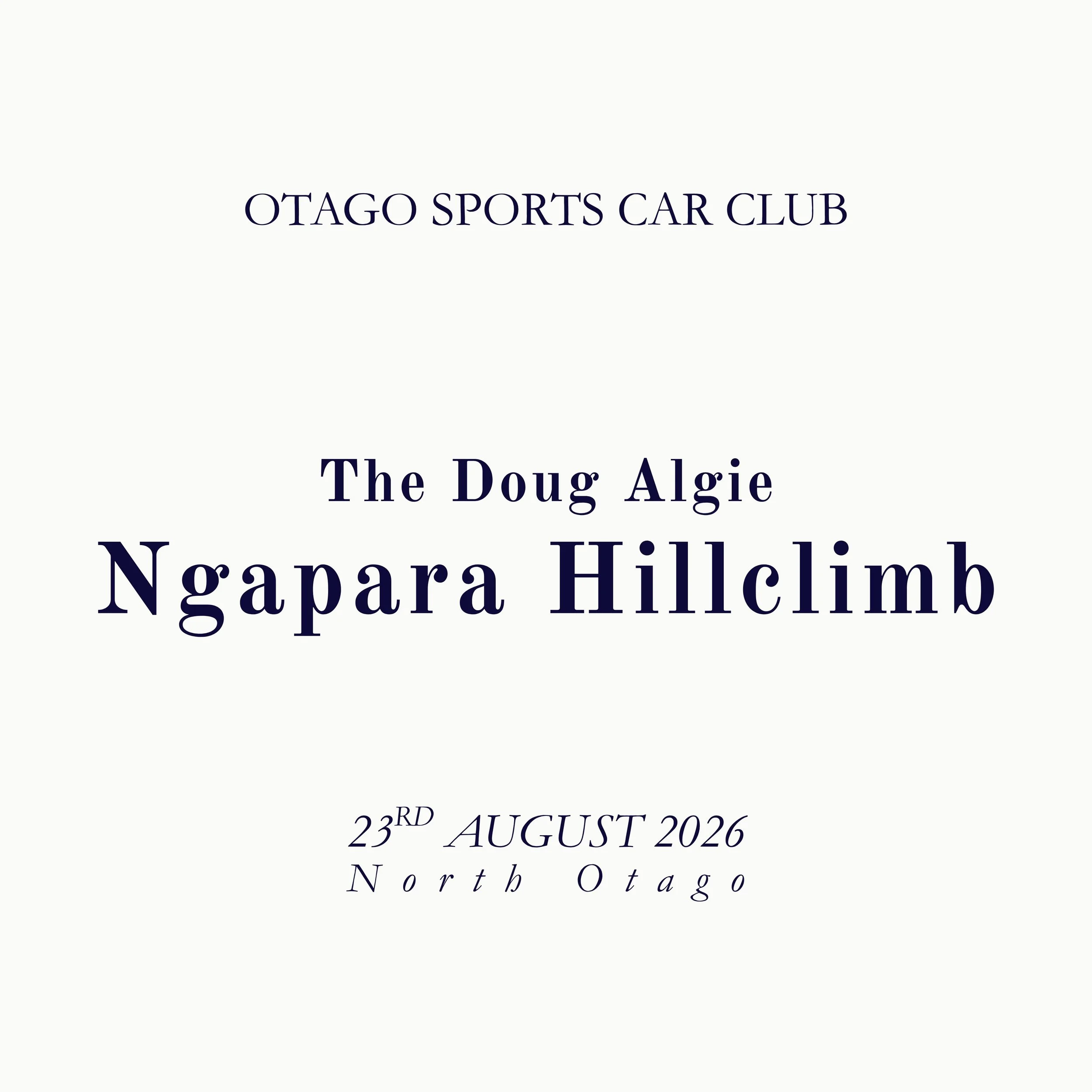 Doug Algie Ngapara Hillclimb 2026