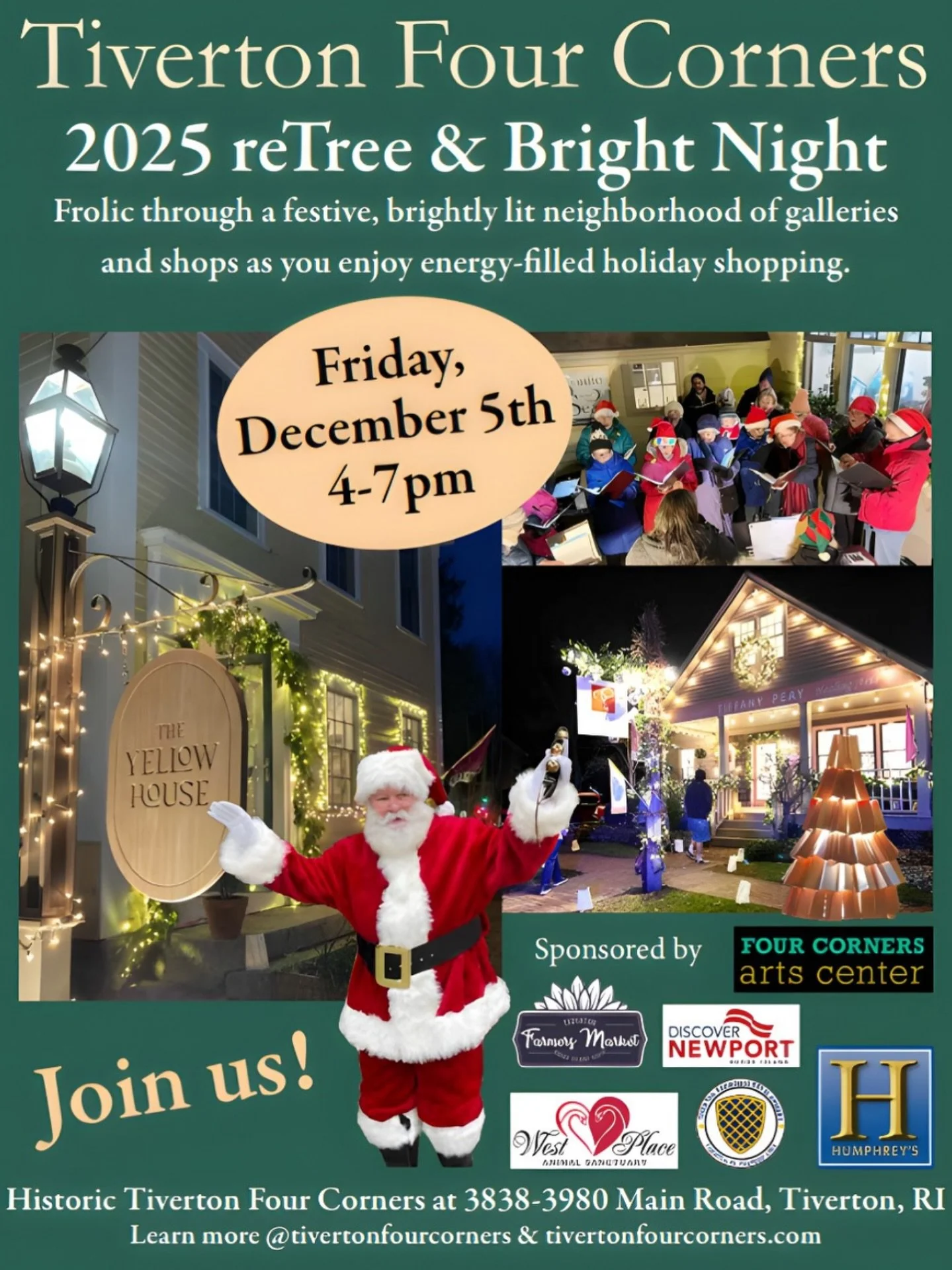 Join us! This Friday 12/5 from 4-7 for our holiday stroll and re-tree celebration 🌟 @re_tree_tiverton #holidayevent #holidaystroll