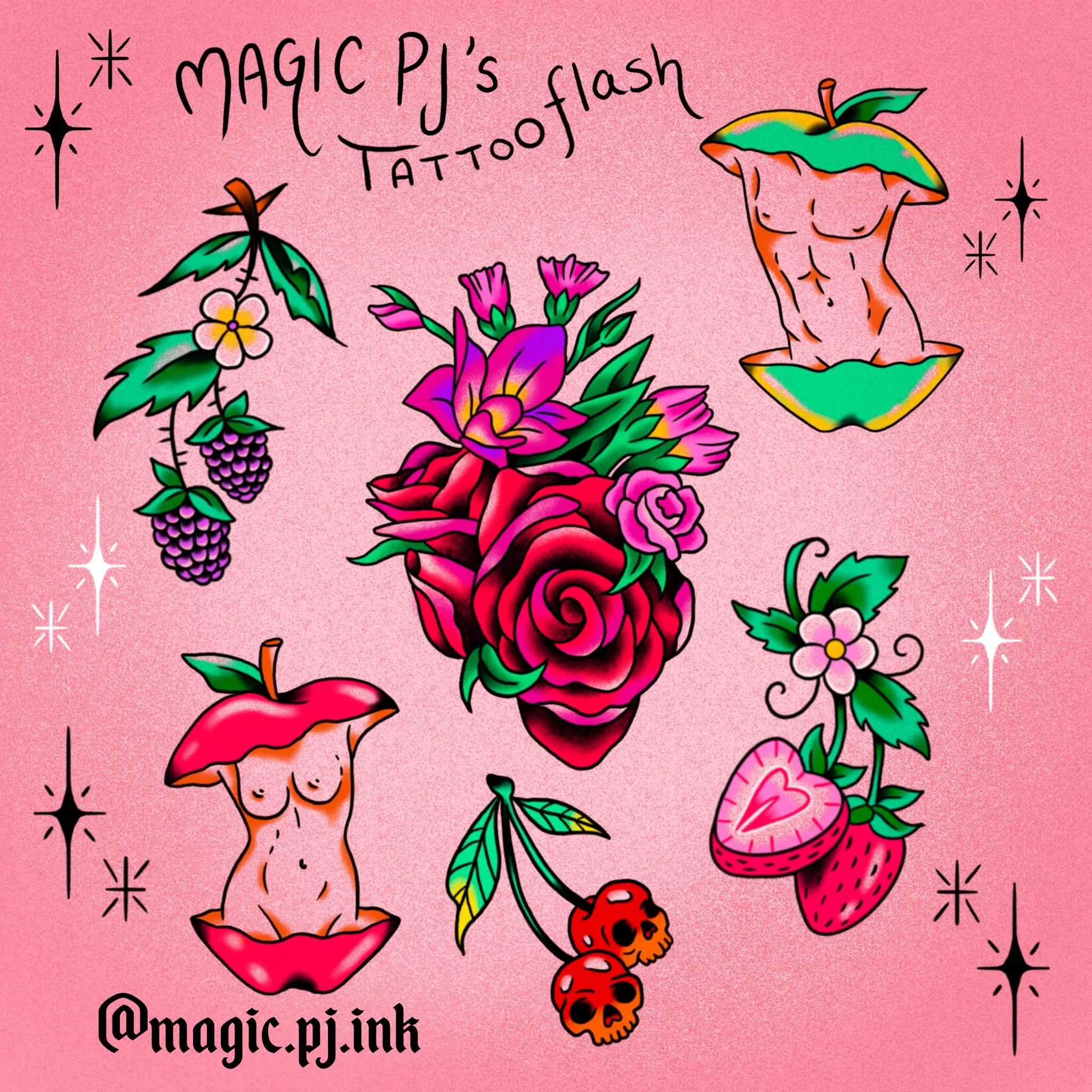 Magic PJ color tattoo flash Utrecht
