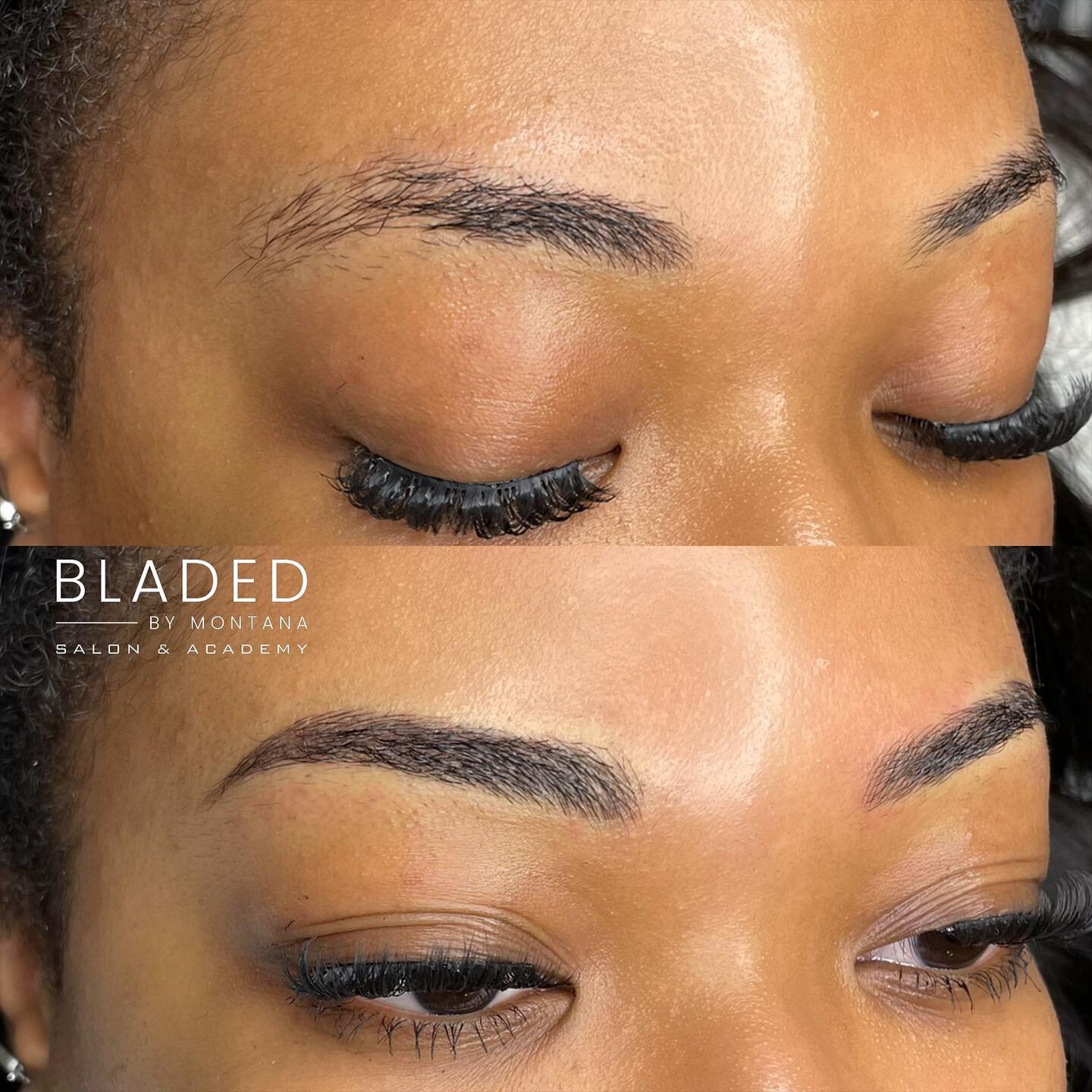 This is your sign to book that brow appointment! 🔥

Microblading technique 👉🏼 to mimic the look of natural brow hair 

@browdaddy pigments in Brouge &amp; Tokyo Black🖤