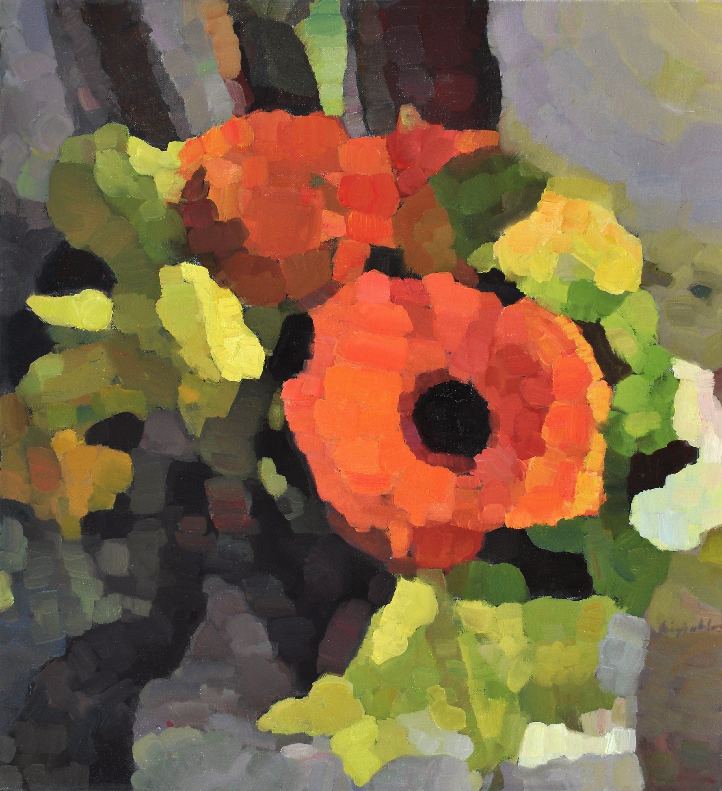 Cottage Flowers III, oil_canvas, 24x22, 2022.jpeg