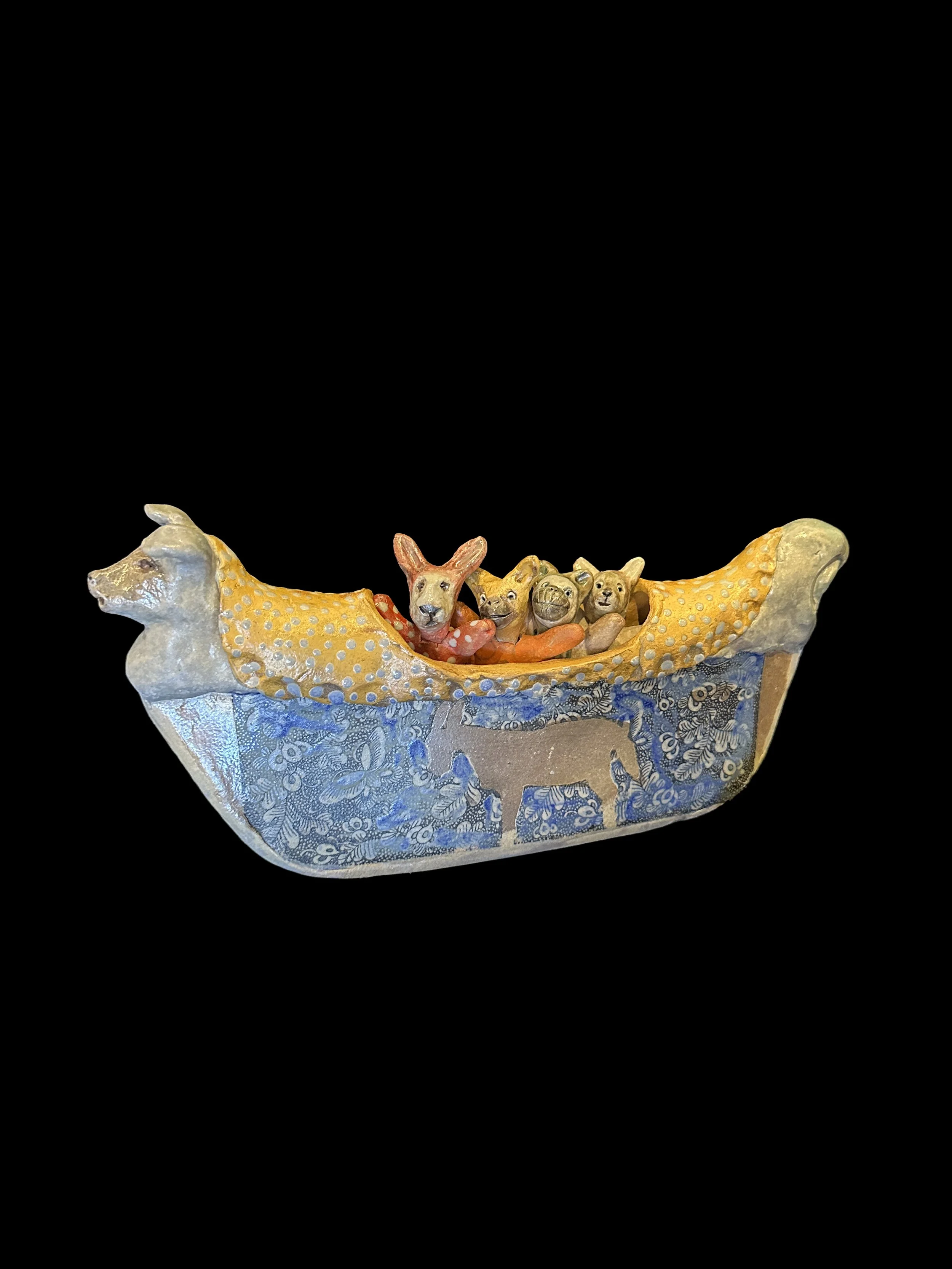 Caroline Douglas / Yellow Blue Donkey Boat (4 animals)